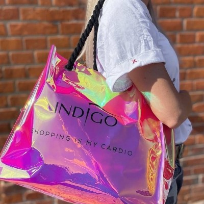 Holographic shopping bag - pink