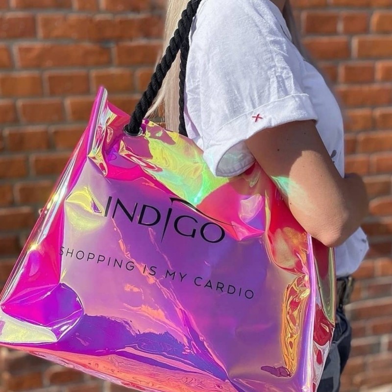 Holographic shopping bag - pink